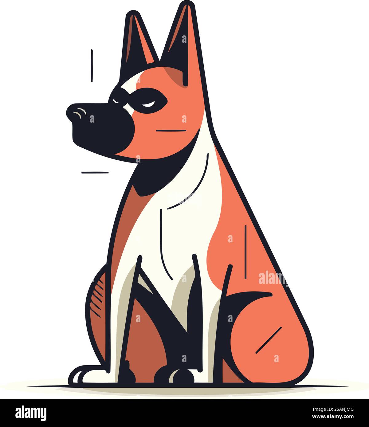 Cute dog. Vector illustration. Flat style. Isolated on white background ...