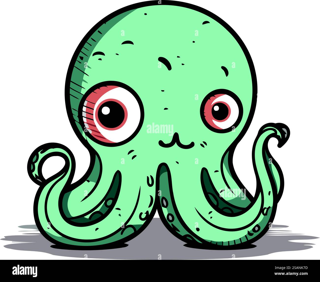 Cartoon octopus. Cute sea animal. Vector illustration Stock Vector ...