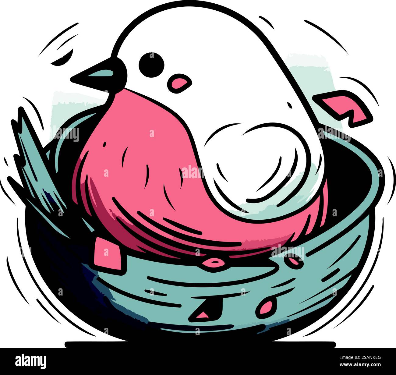 Illustration of a cute little bird in a nest. Vector illustration Stock ...
