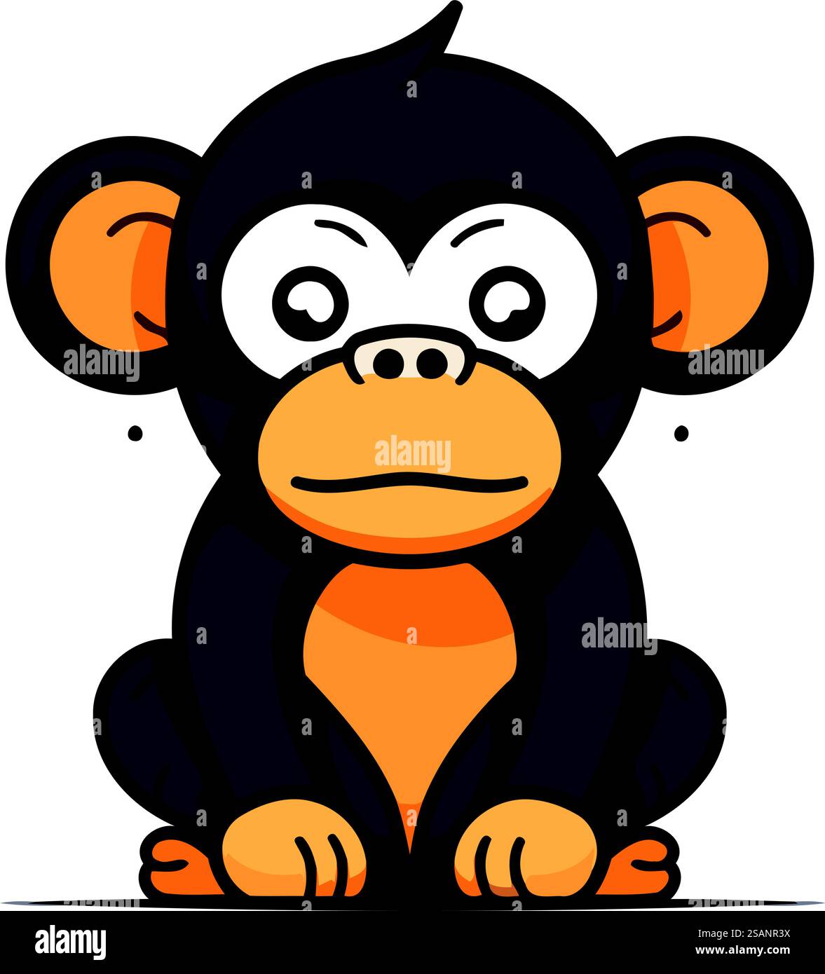 Monkey Cartoon Mascot Character Vector Illustration. Animal Character ...