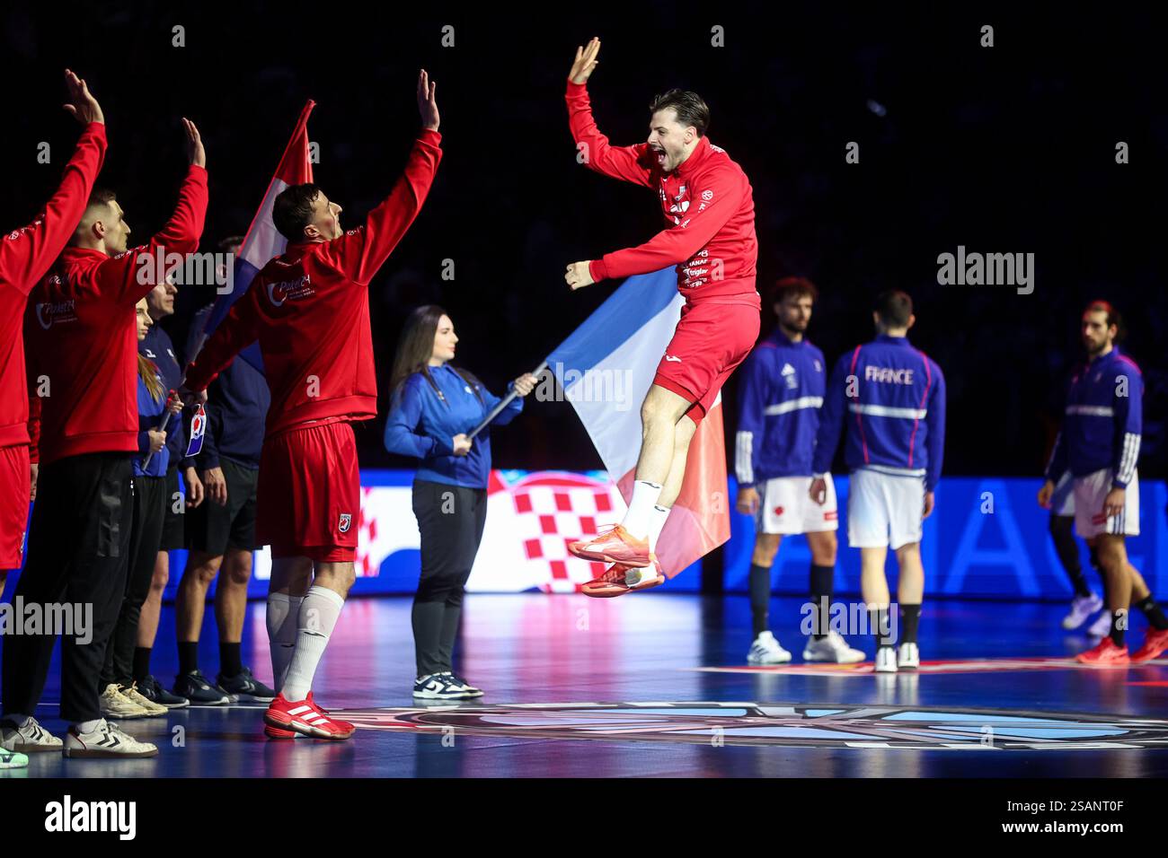 Filip Glavas of Croatia is introduced before the 2025 IHF Men's