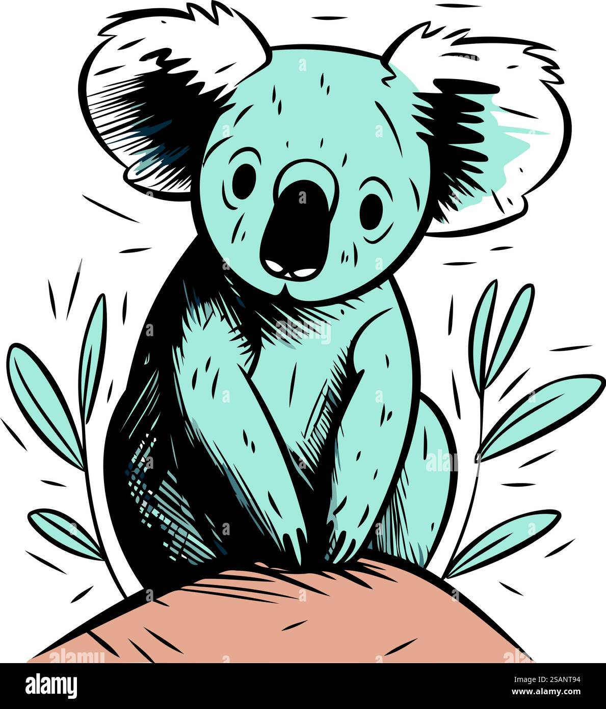 Cute koala. Hand drawn vector illustration in sketch style Stock Vector ...
