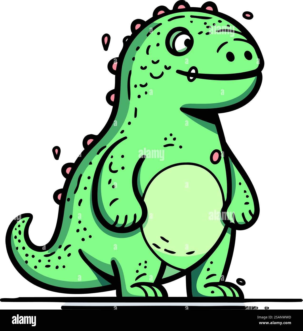 Cute cartoon dinosaur. Vector illustration isolated on a white ...
