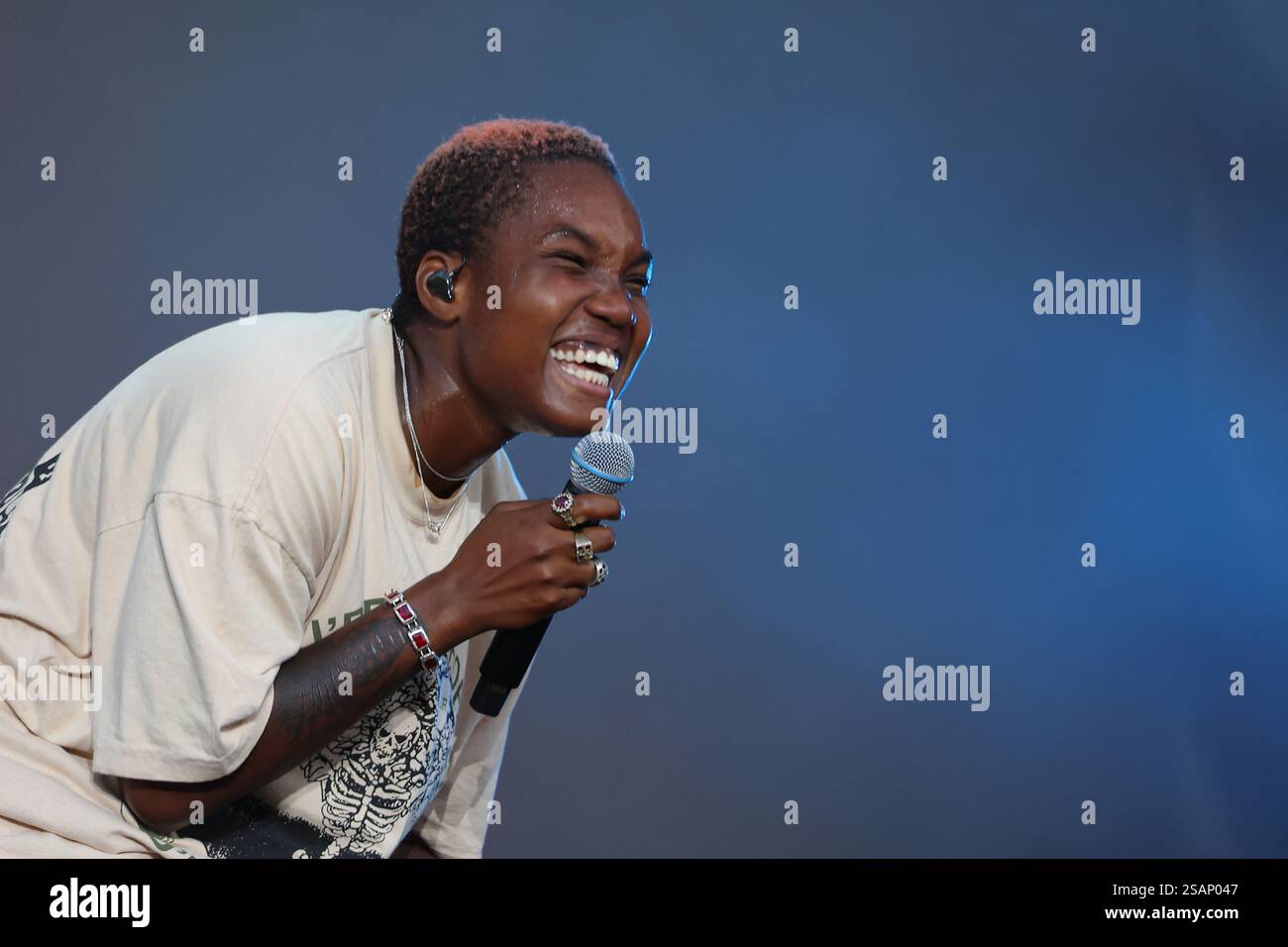 English singer-songwriter Arlo Parks performs at Sziget Festival in Budapest, Hungary Stock Photo