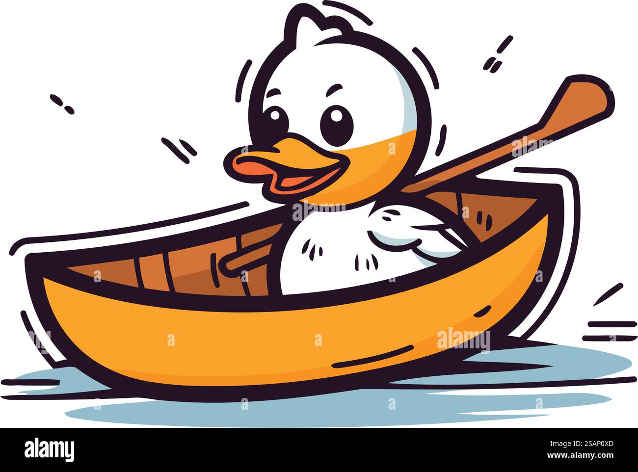 Cute duck in boat Stock Vector Images - Alamy