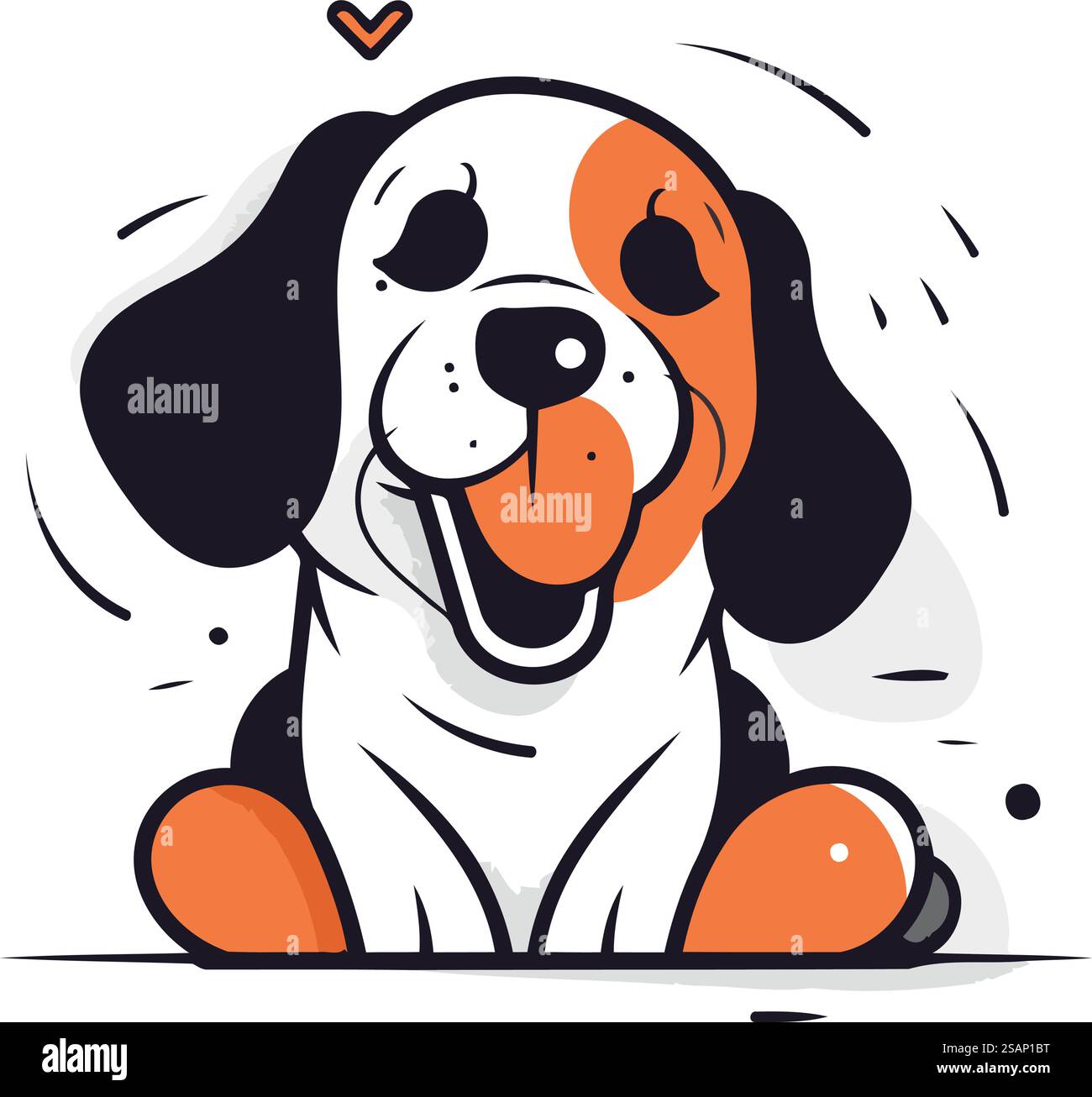Cute cartoon doodle dog. Isolated vector illustration Stock Vector ...