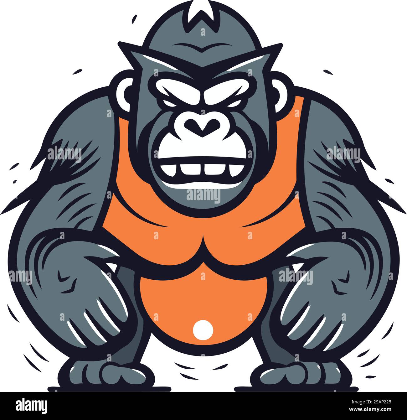 Gorilla Cartoon Mascot Character. Vector Illustration Stock Vector ...