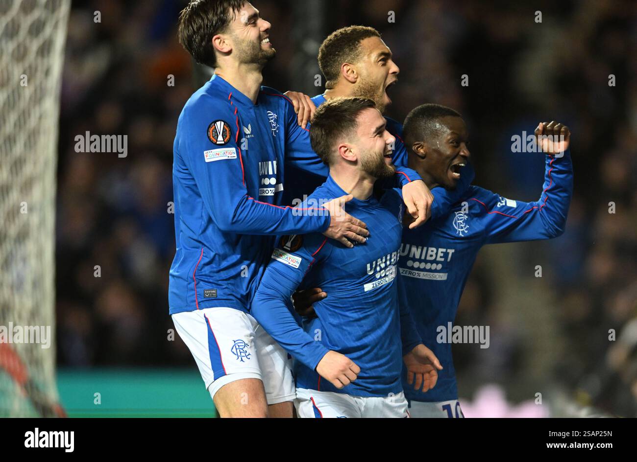 Glasgow, Scotland, 30th January 2025. Nicolas Raskin of Rangers scores ...