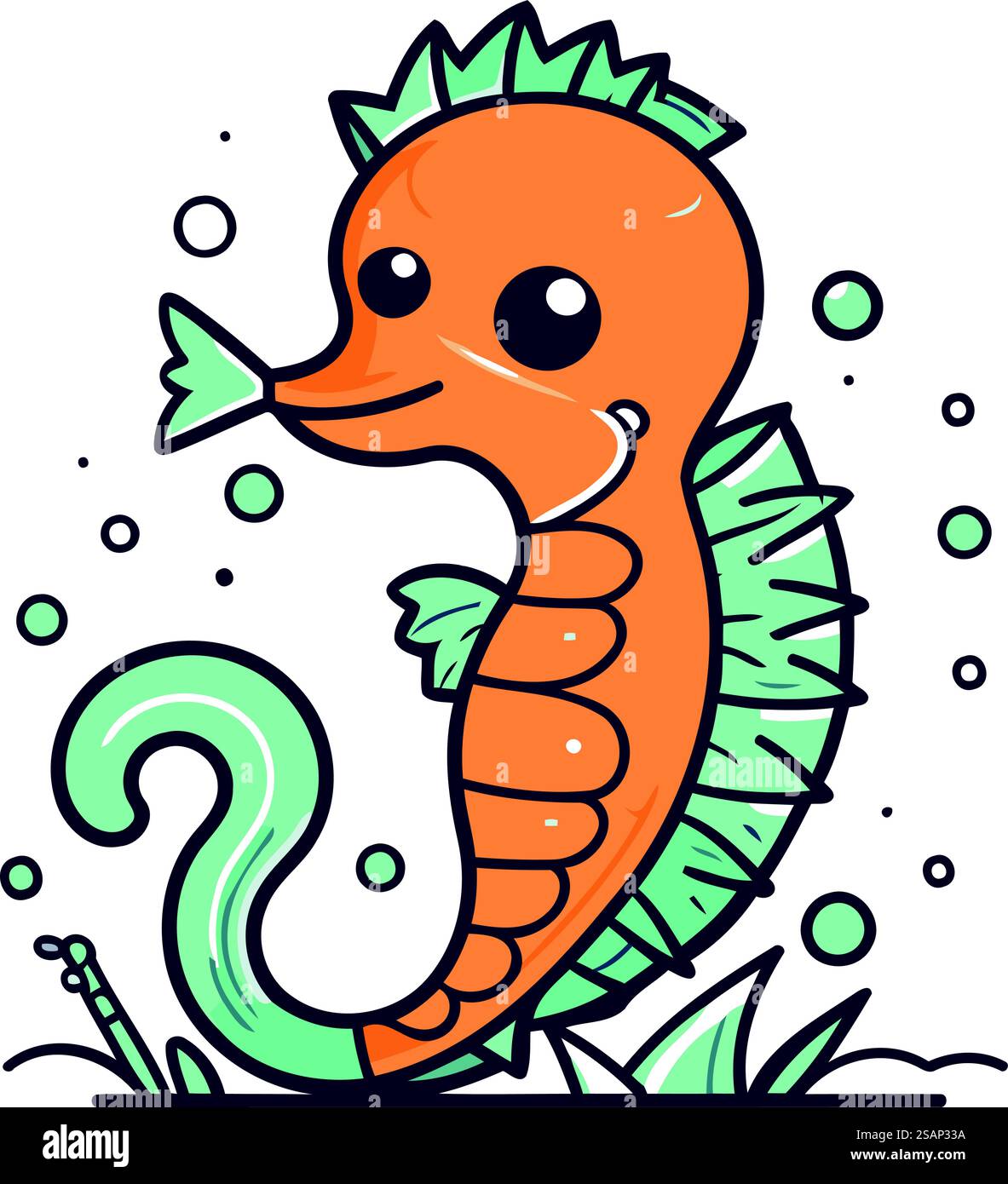 Cute cartoon seahorse. Vector illustration for your design Stock Vector ...