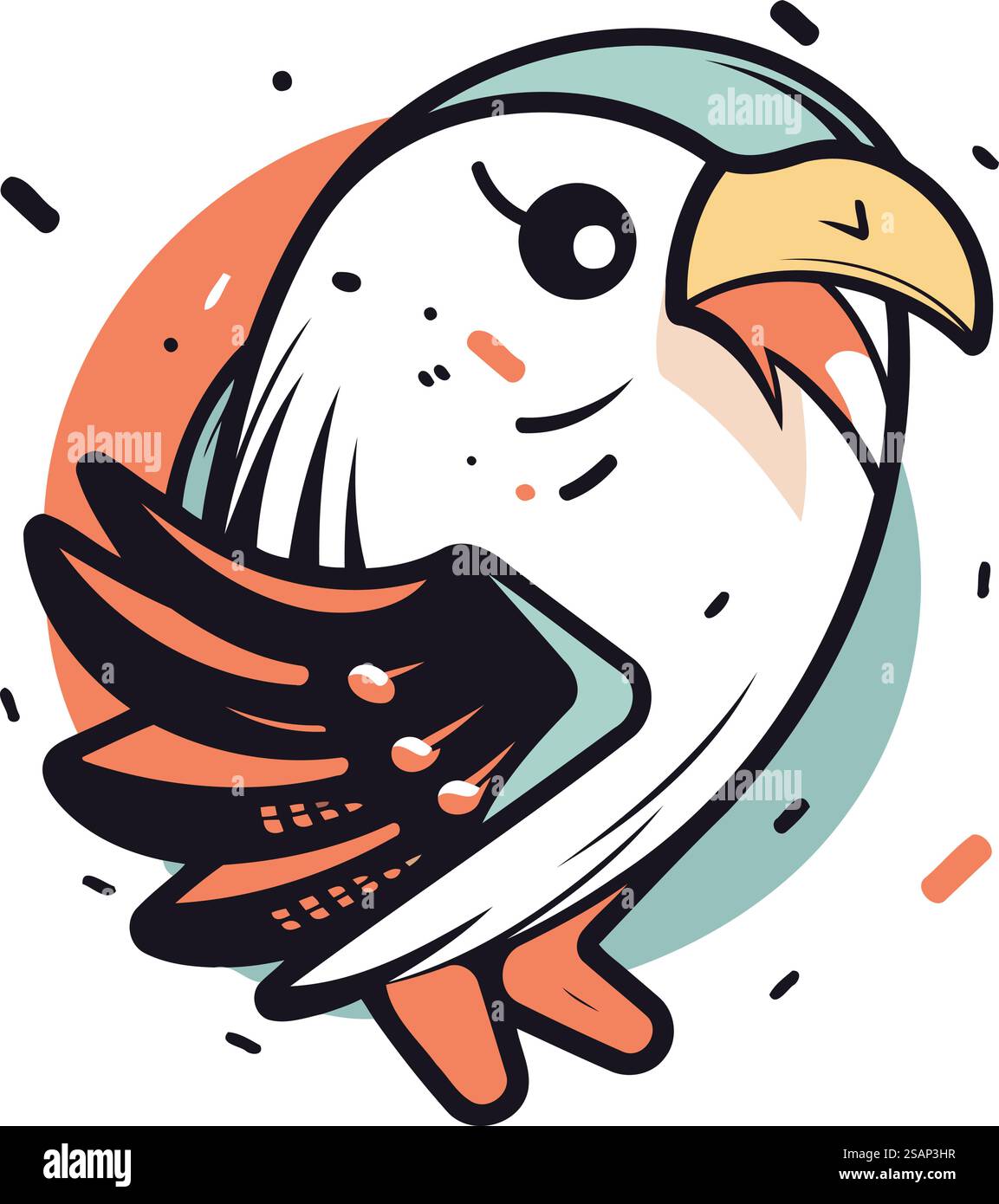 Vector illustration of a cute cartoon parrot. Hand drawn bird Stock ...