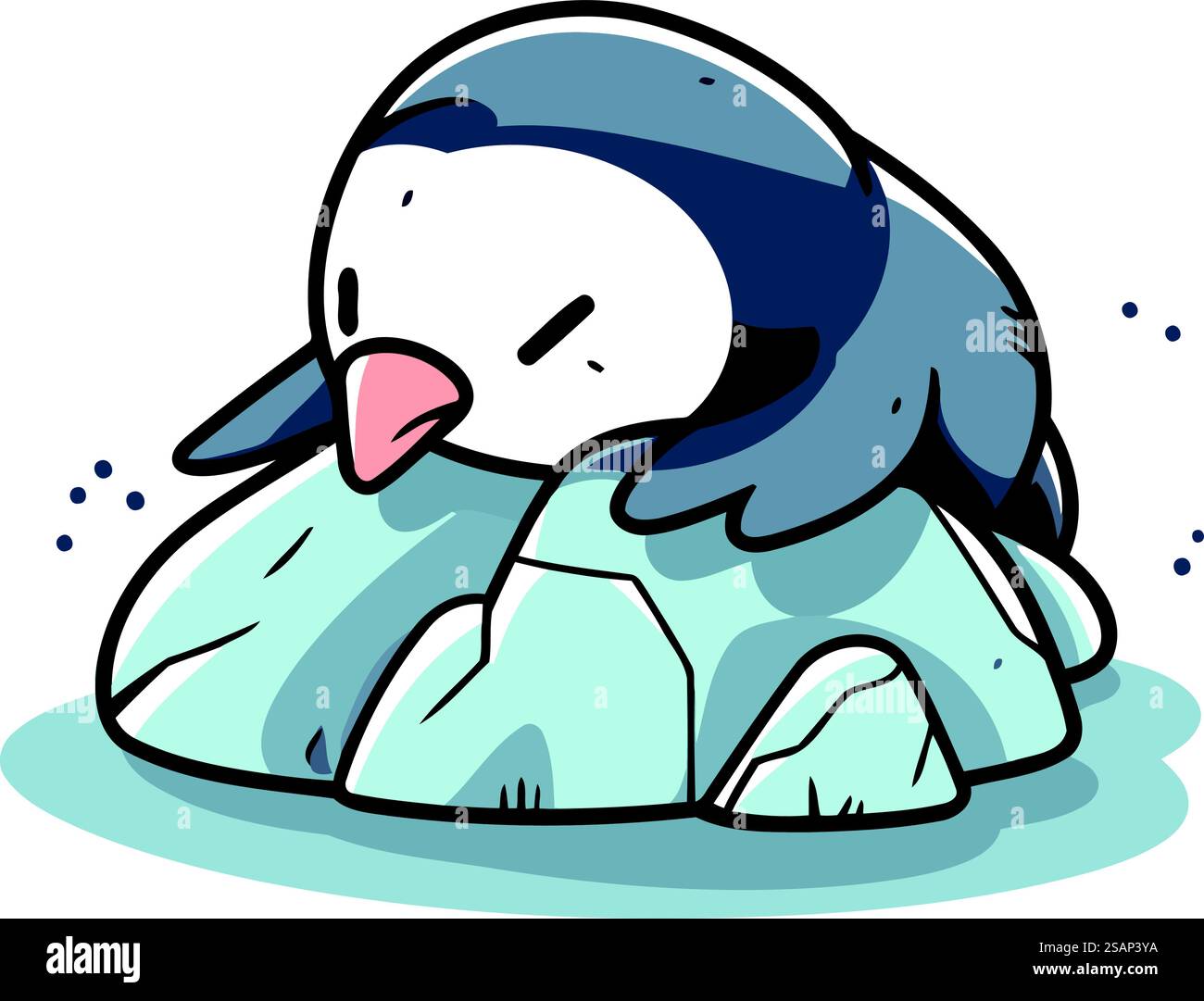 Cute penguin on ice. Vector illustration in cartoon style Stock Vector ...