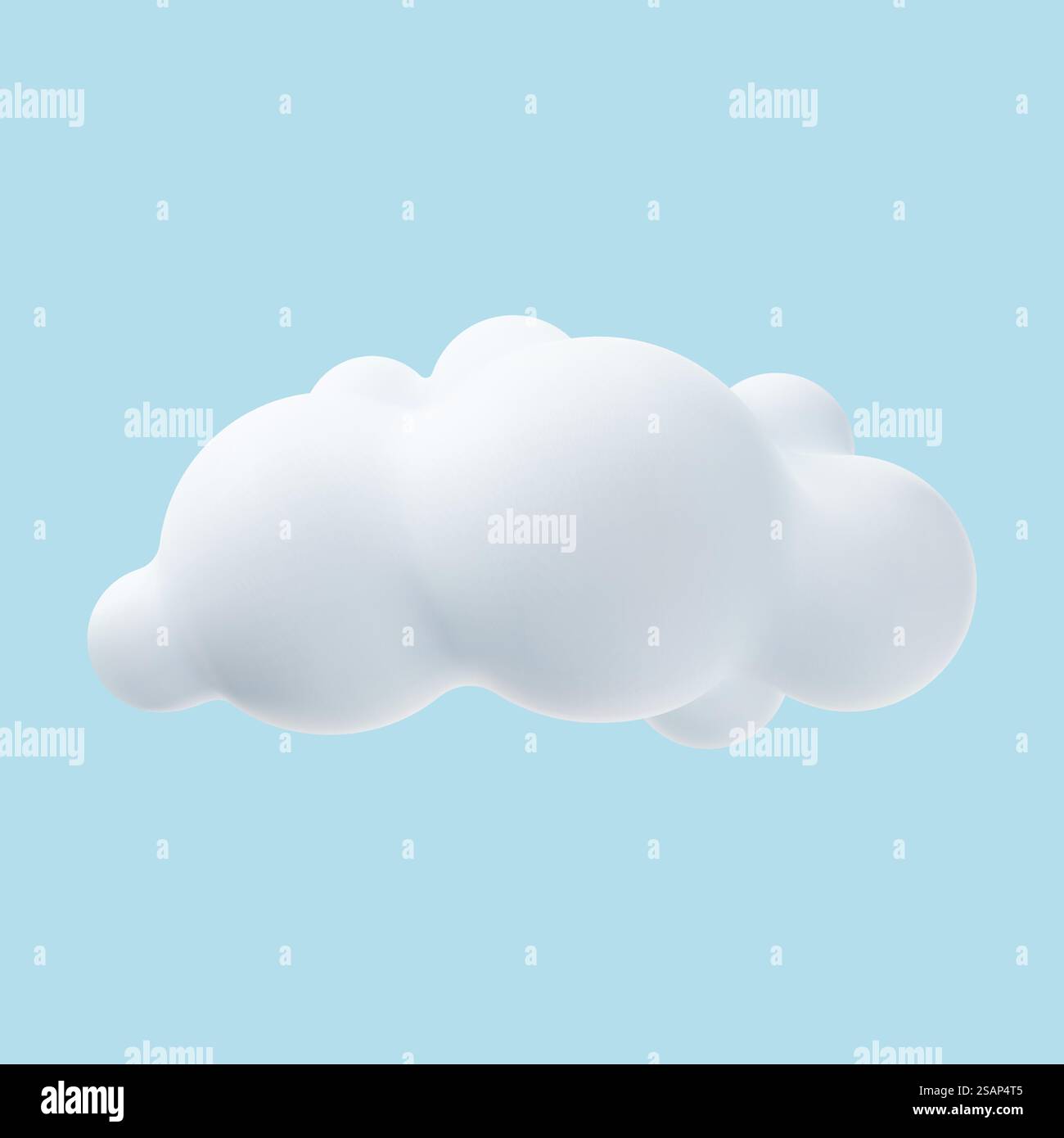 3d realistic simple clouds isolated on blue background. Render soft round cartoon fluffy clouds icon in the sky. Vector illustration. 3d realistic simple clouds Stock Vector