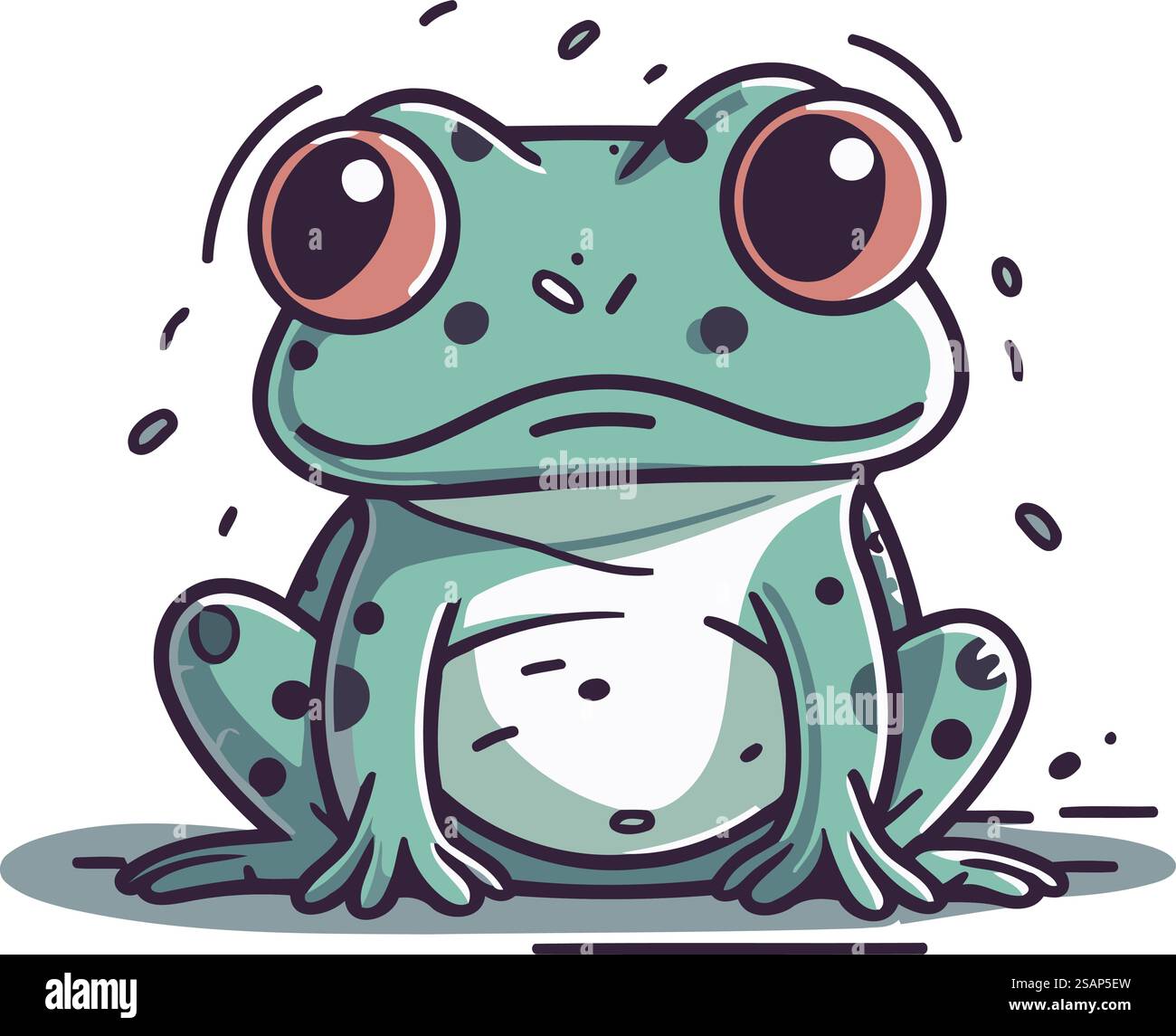 Frog cartoon character. Vector illustration of a funny green frog Stock ...