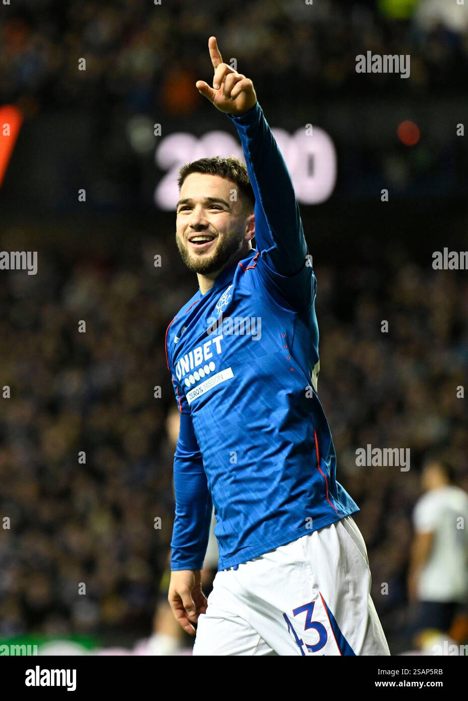Glasgow, UK. 30th Jan, 2025. Nicolas Raskin of Rangers scores the ...