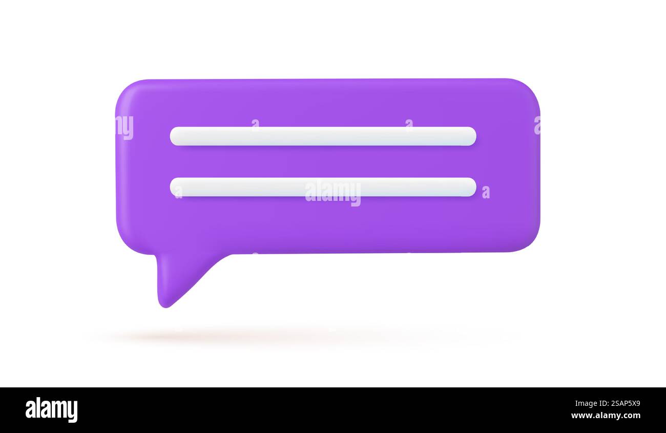 3d Chat bubble rendering. 3d speak bubble. Chatting box, message box ...