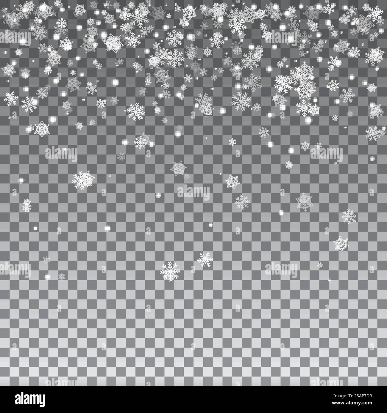 Falling Shining Snowflakes and Snow on Transparent Background ...