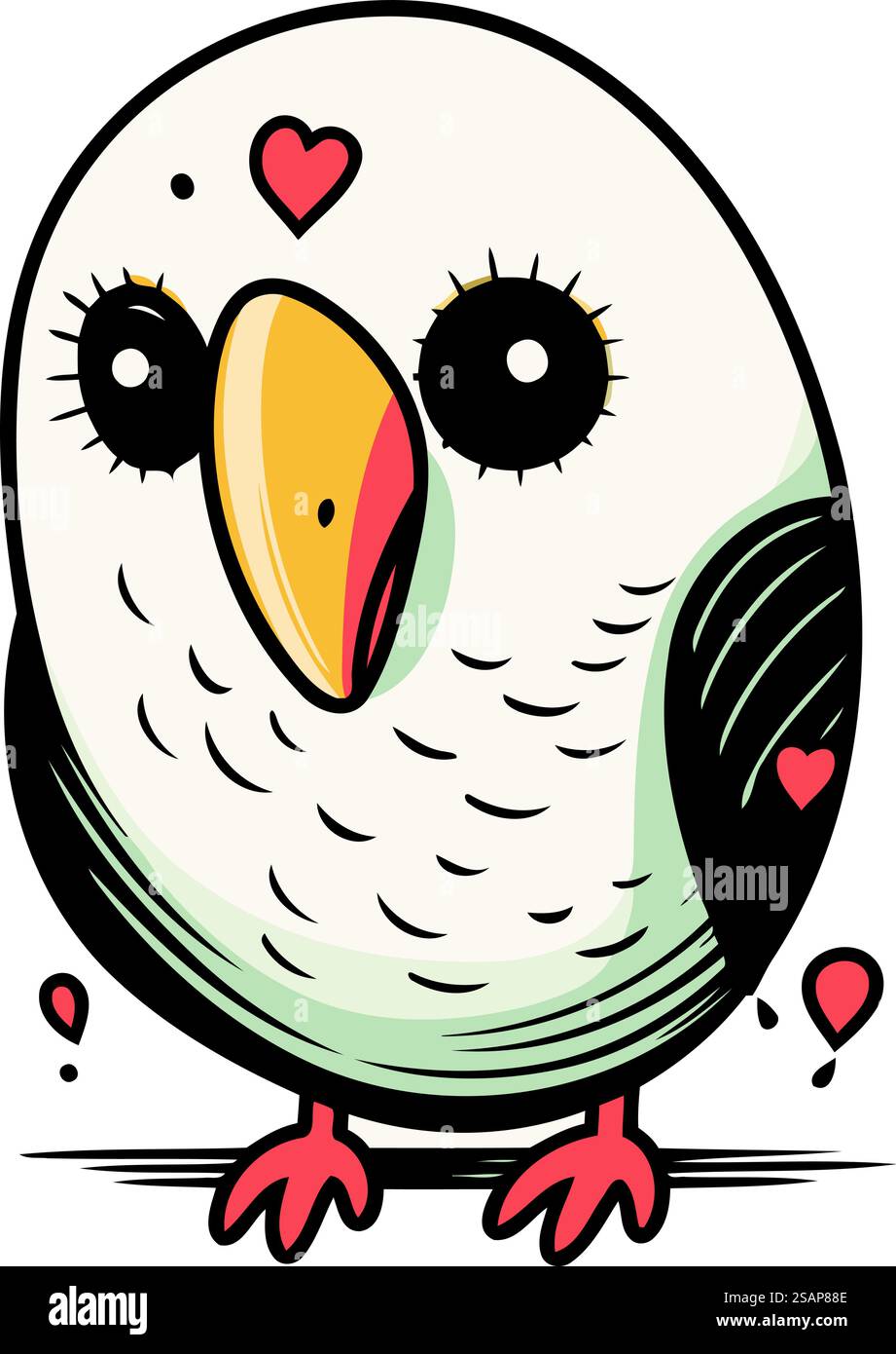 Vector illustration of cute cartoon owl. Isolated on white background ...