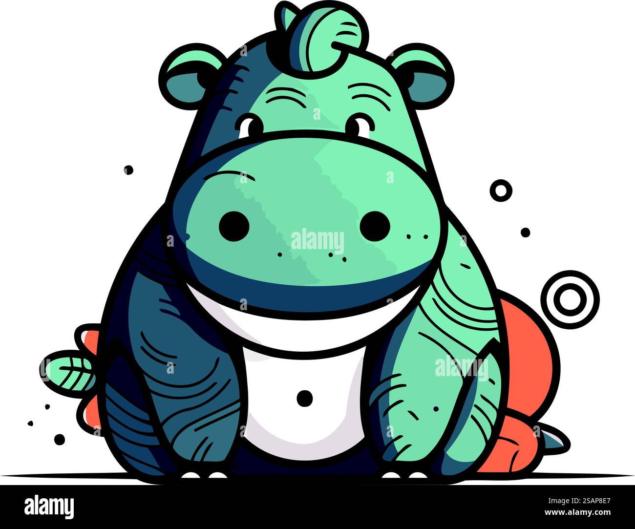 Cute hippo. Vector illustration of a funny hippo Stock Vector Image ...