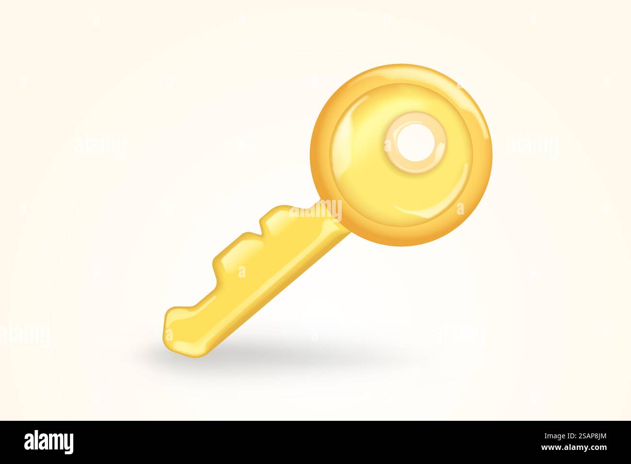 3d key icon isolated on white background. Trendy and modern vector in ...