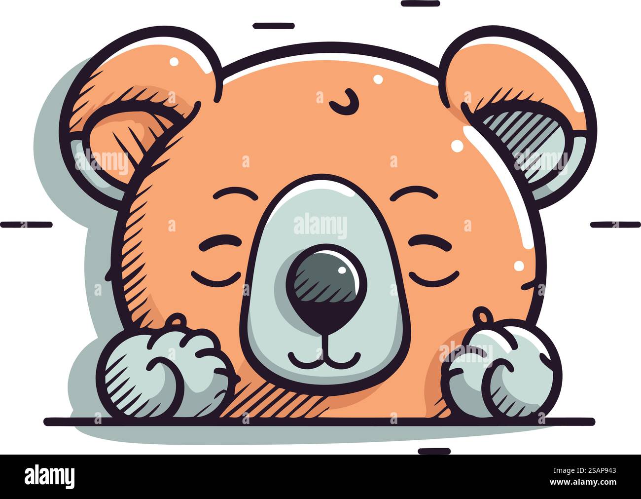Cute cartoon bear. Vector illustration of a cute brown bear Stock ...
