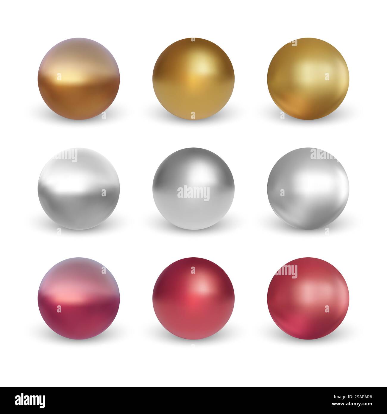 Set of colorful sphere isolated on white background. Vector ...