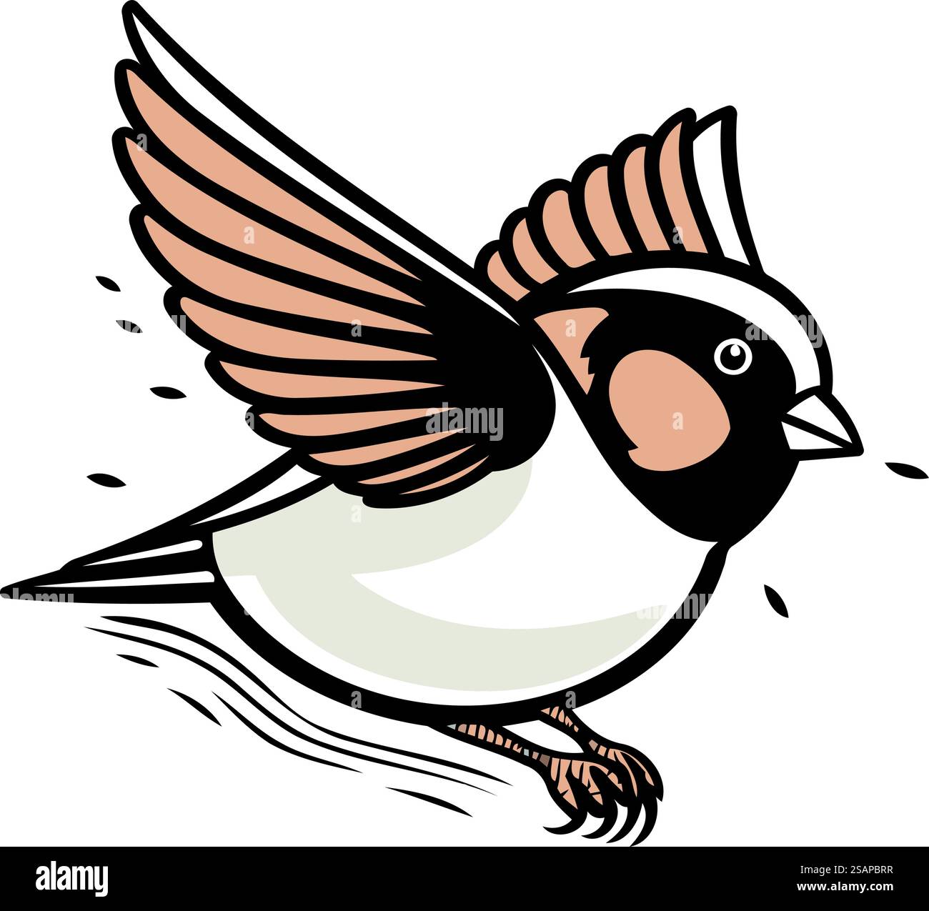 Illustration of a swallow bird flying isolated on a white background ...