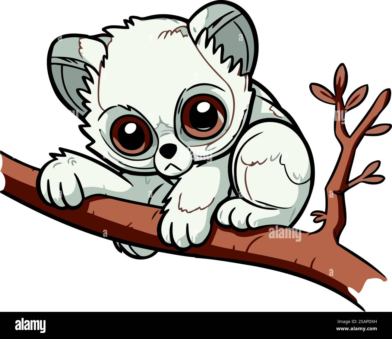 Cute koala sitting on a tree branch. Vector illustration Stock Vector ...
