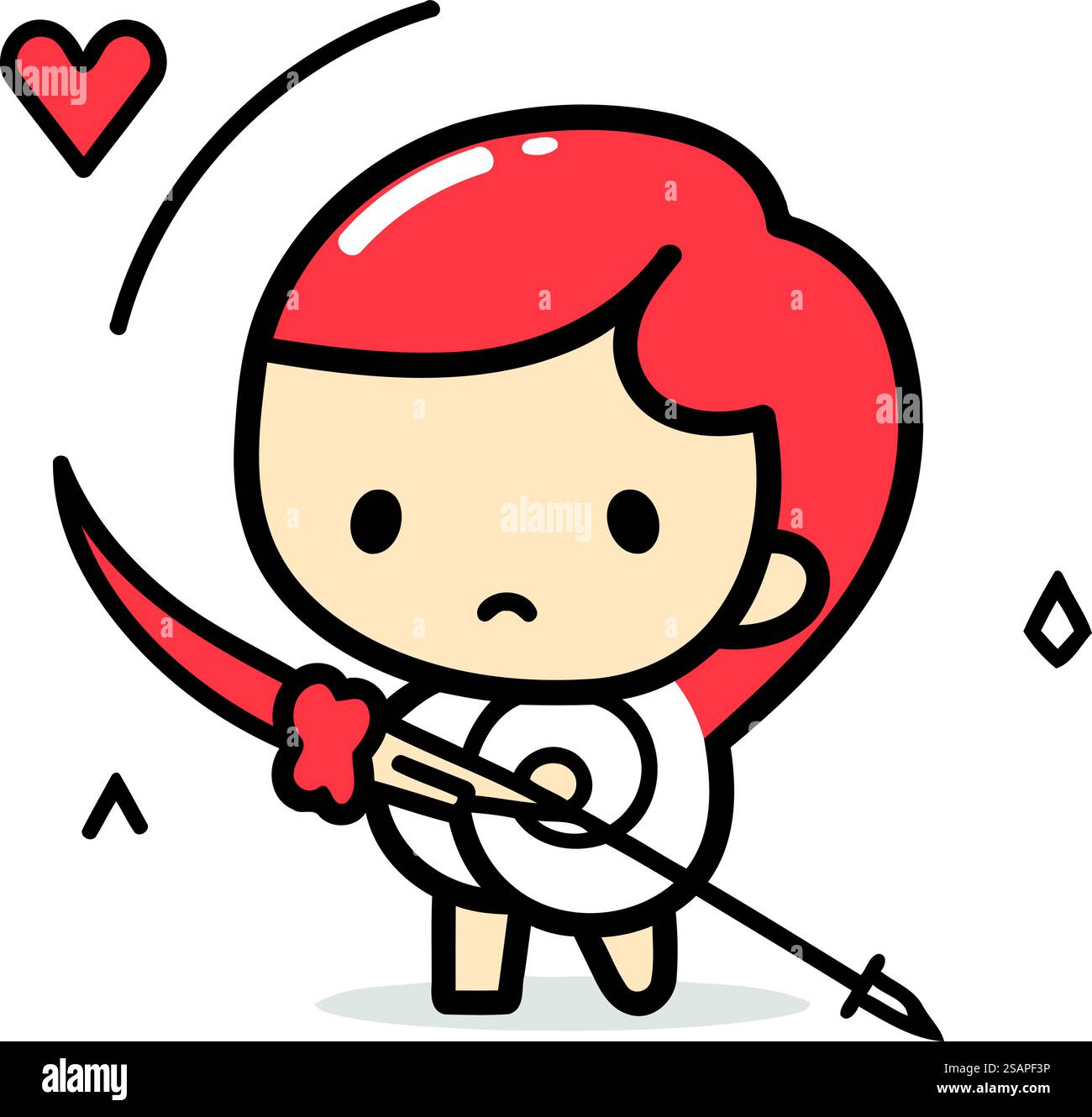 Valentines day Cupid with bow and arrow vector Stock Vector Image & Art ...
