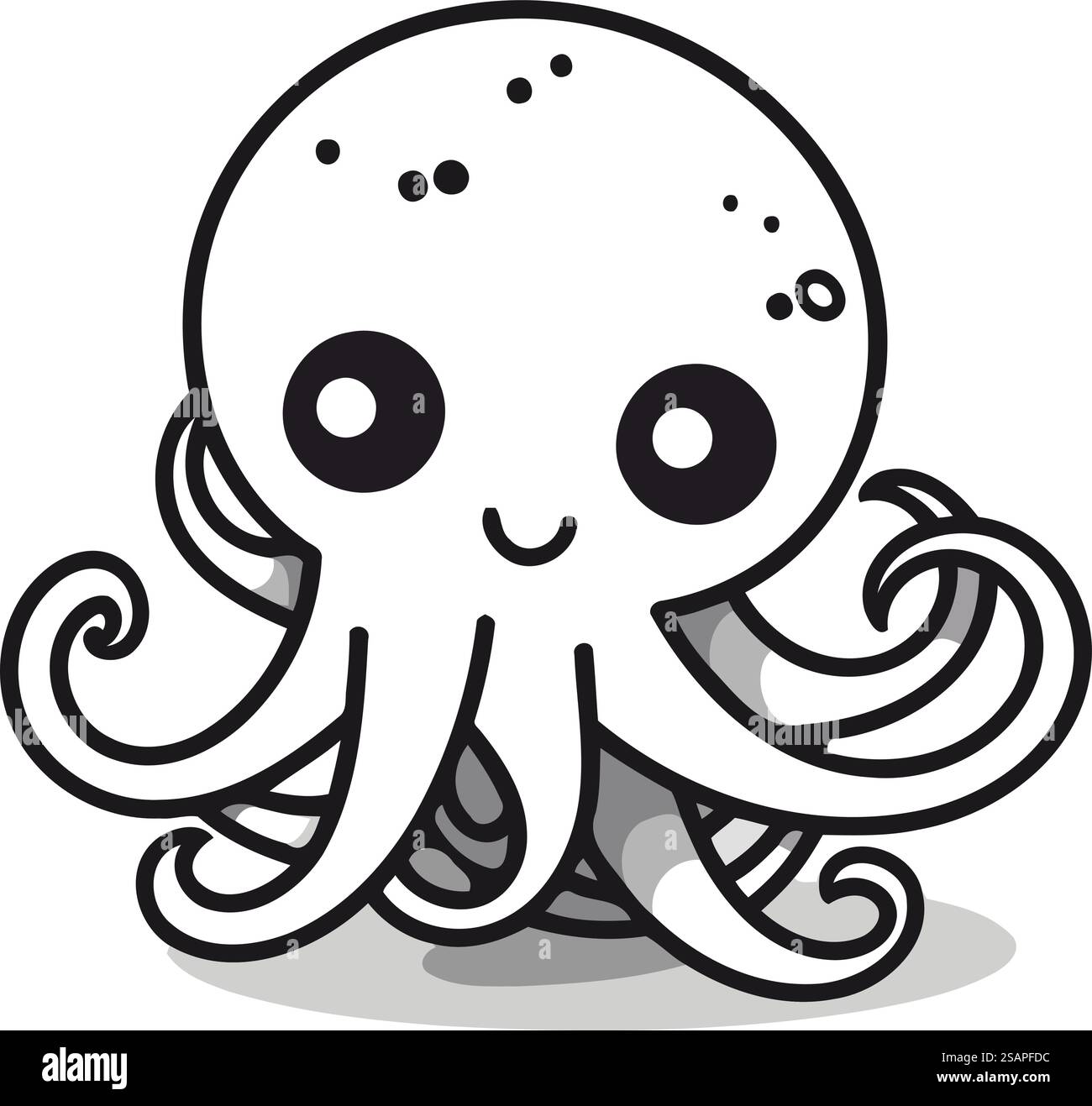 Cute Octopus Cartoon Mascot Character Vector Illustration. Stock Vector