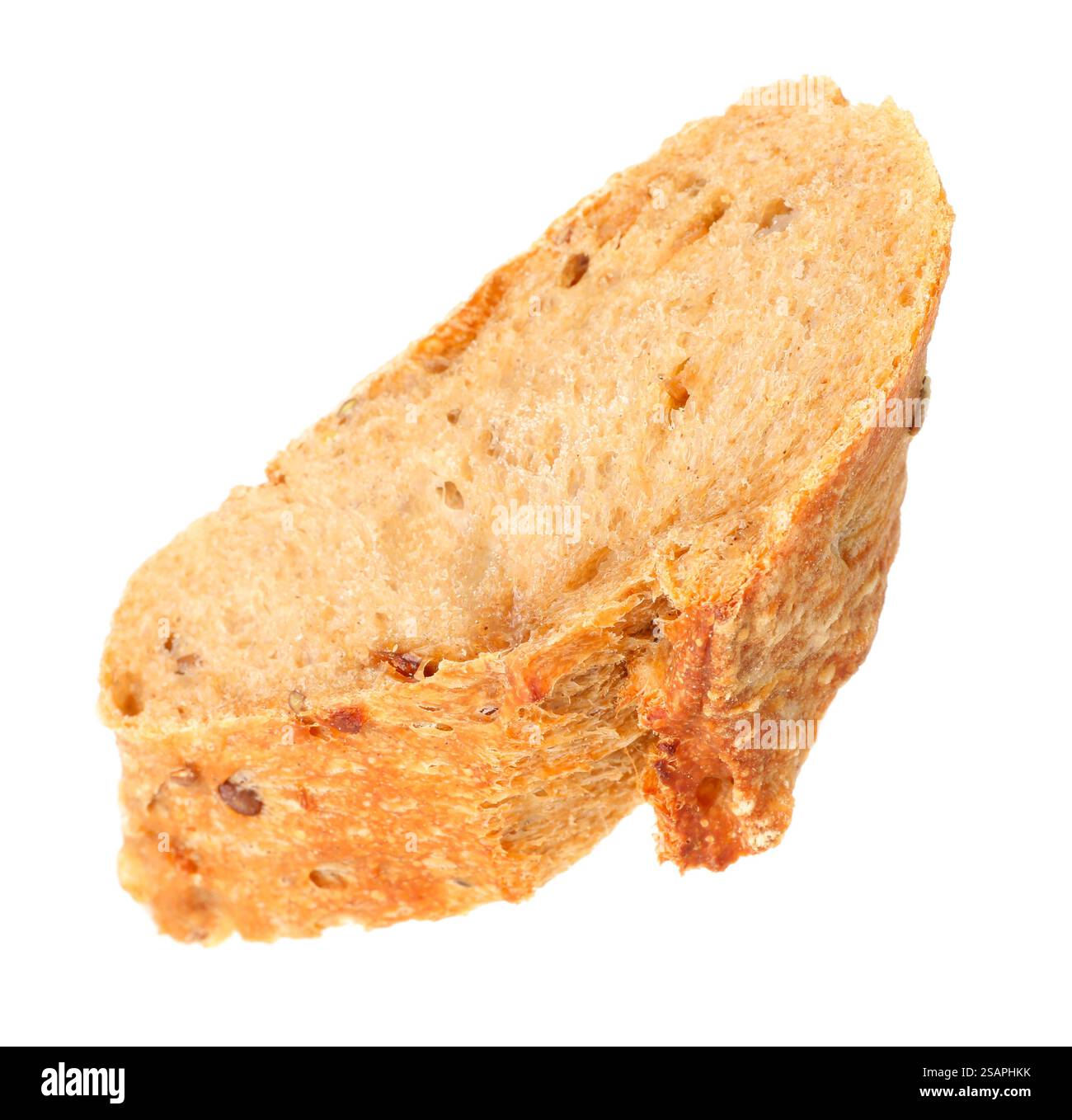 Piece of fresh baguette isolated on white Stock Photo - Alamy
