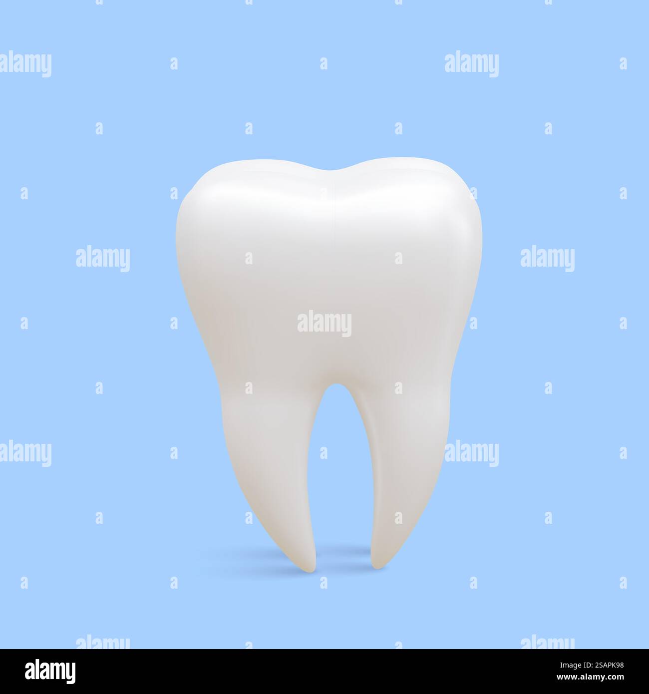 Realistic Vector Teeth Realistic tooth isoleted on blue background. Concept of teeth dental ...