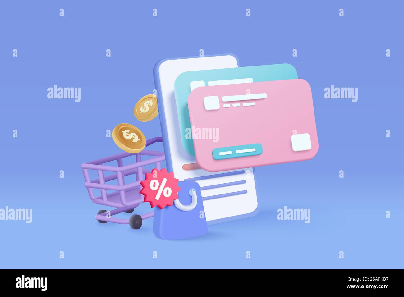 Mobile grocery shopping Stock Vector Images Alamy