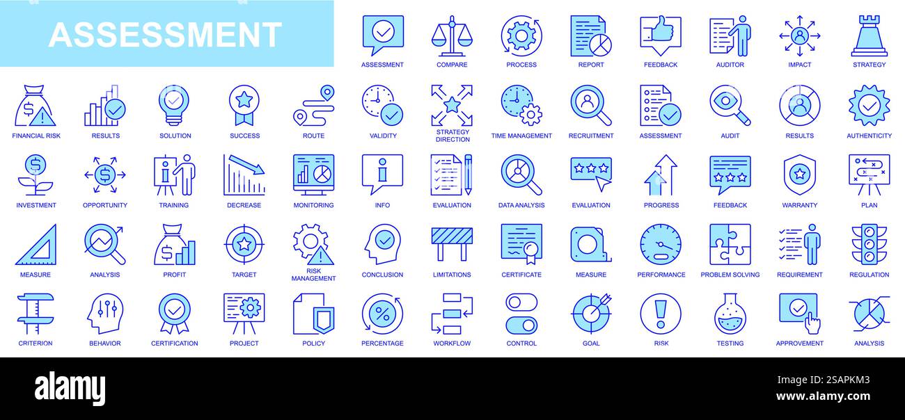Risk assessment icons pack Stock Vector Images - Alamy