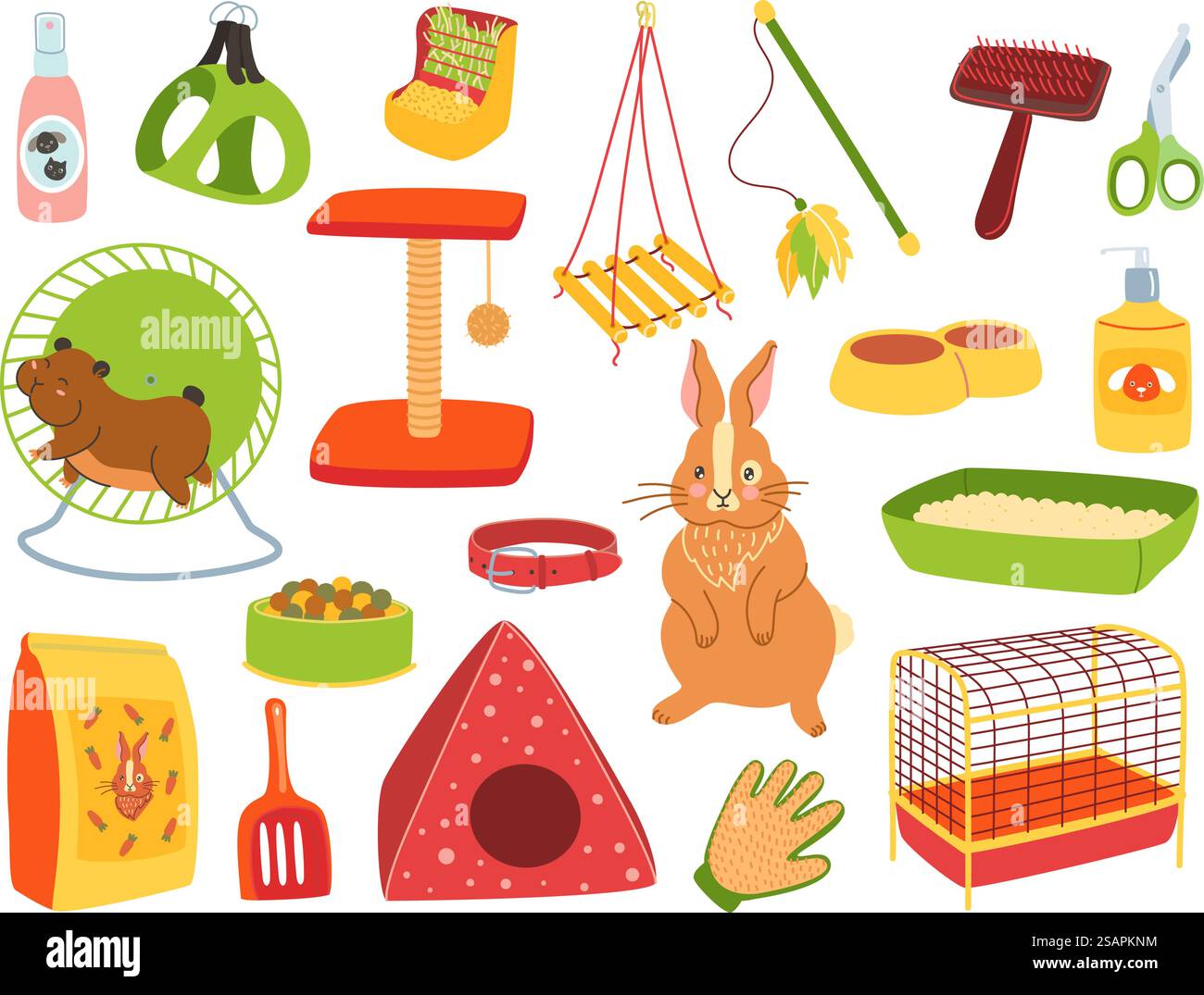Photo inspiration: Hamster Cage Cleaning And Hygiene Products Reference: Pets Care Tools Different Domestic Animals Caring Accessories