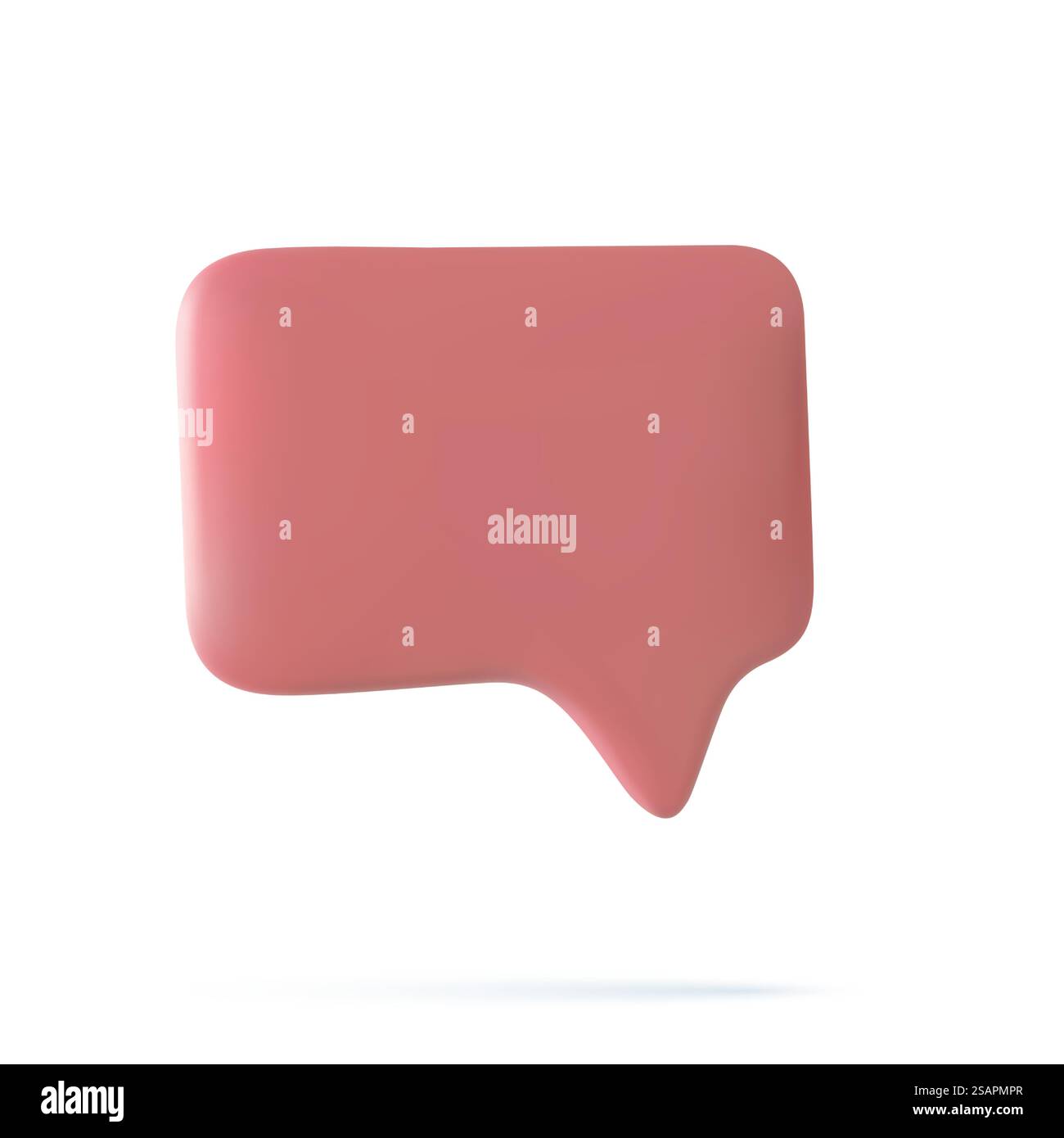Blank speech bubble pin isolated on white background 3D rendering ...
