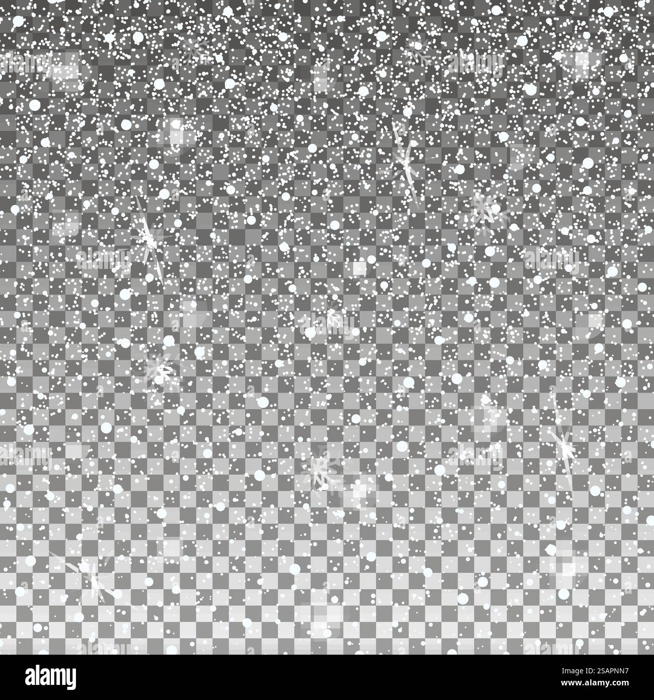 Falling Shining Snowflakes and Snow on Transparent Background ...