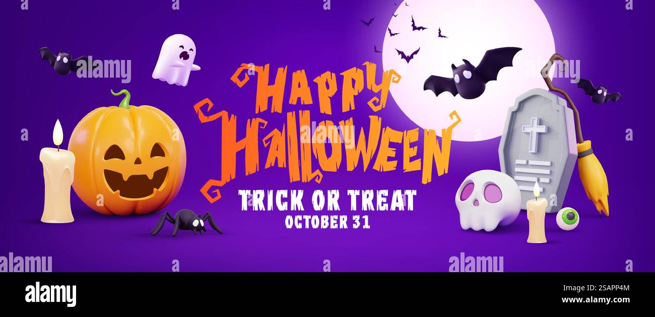 Happy halloween banner poster hi res stock photography and images Alamy