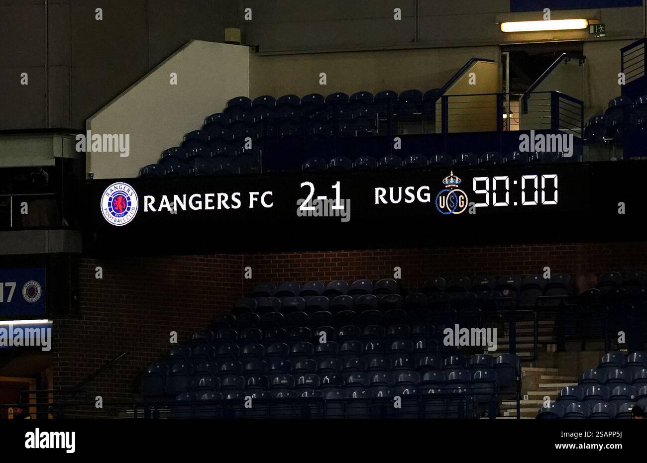 A close up of the final score after the final whistle in the UEFA