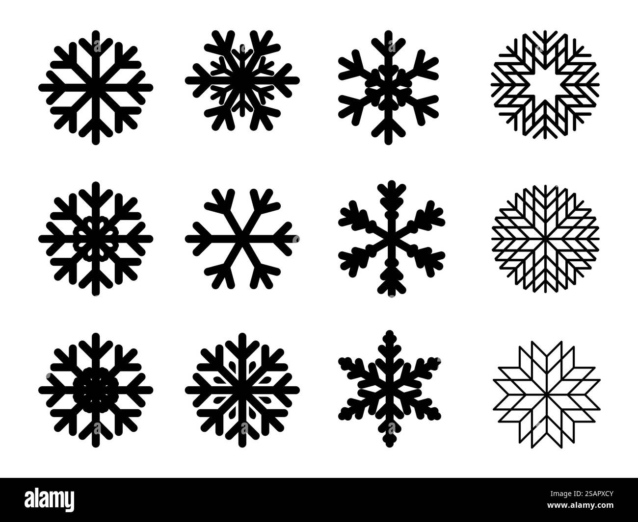 Flat design vector snowflakes Christmas and new year decoration element ...
