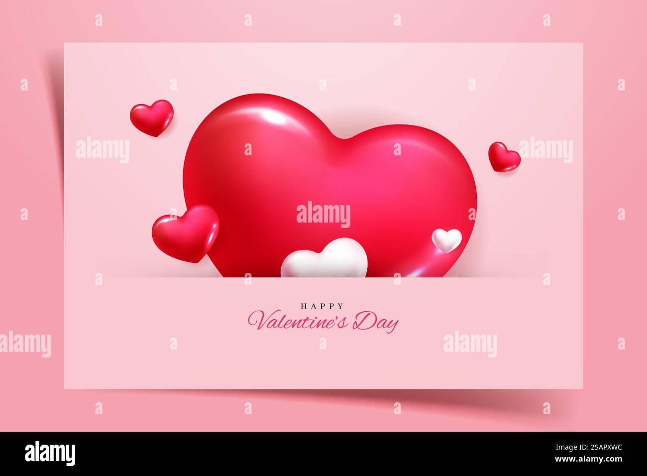 Romantic background with red heart shape balloon Stock Vector Image ...