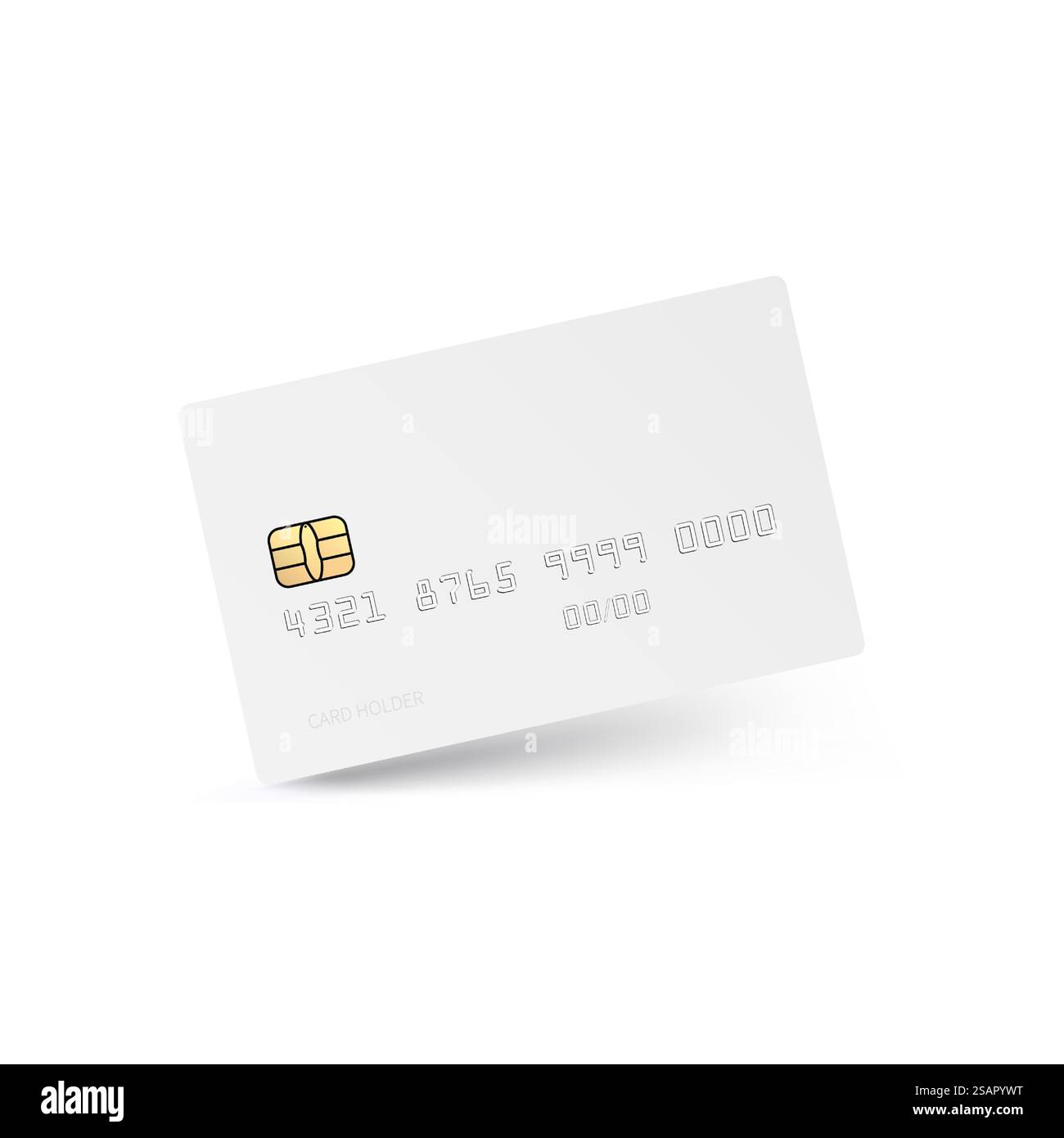 Vector illustration of mockup white credit card isolated on light ...
