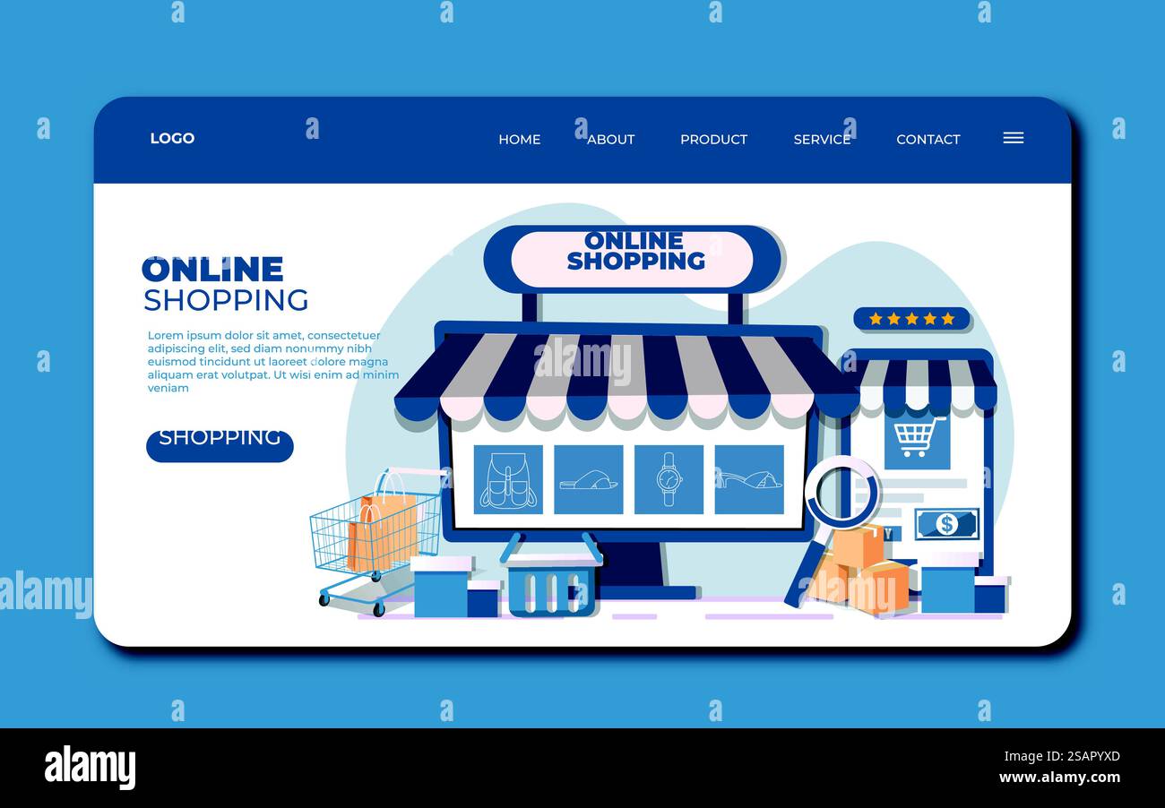 Free vector flat design shopping online landing page Stock Vector Image ...
