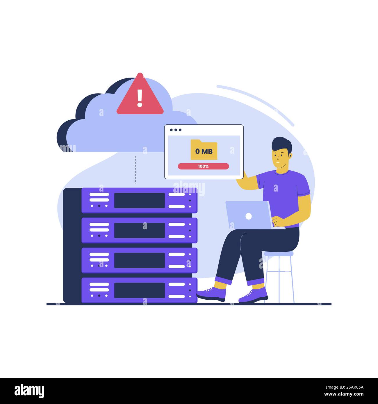 Full storage concept illustration. Flat vector illustration isolated on white background Stock Vector