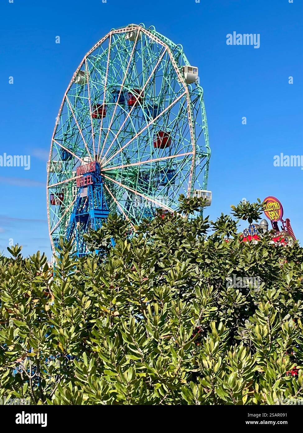 The Wonder Wheel, Coney Island, Brooklyn, New York. U.S.A. - Smartphone Captured Stock Image