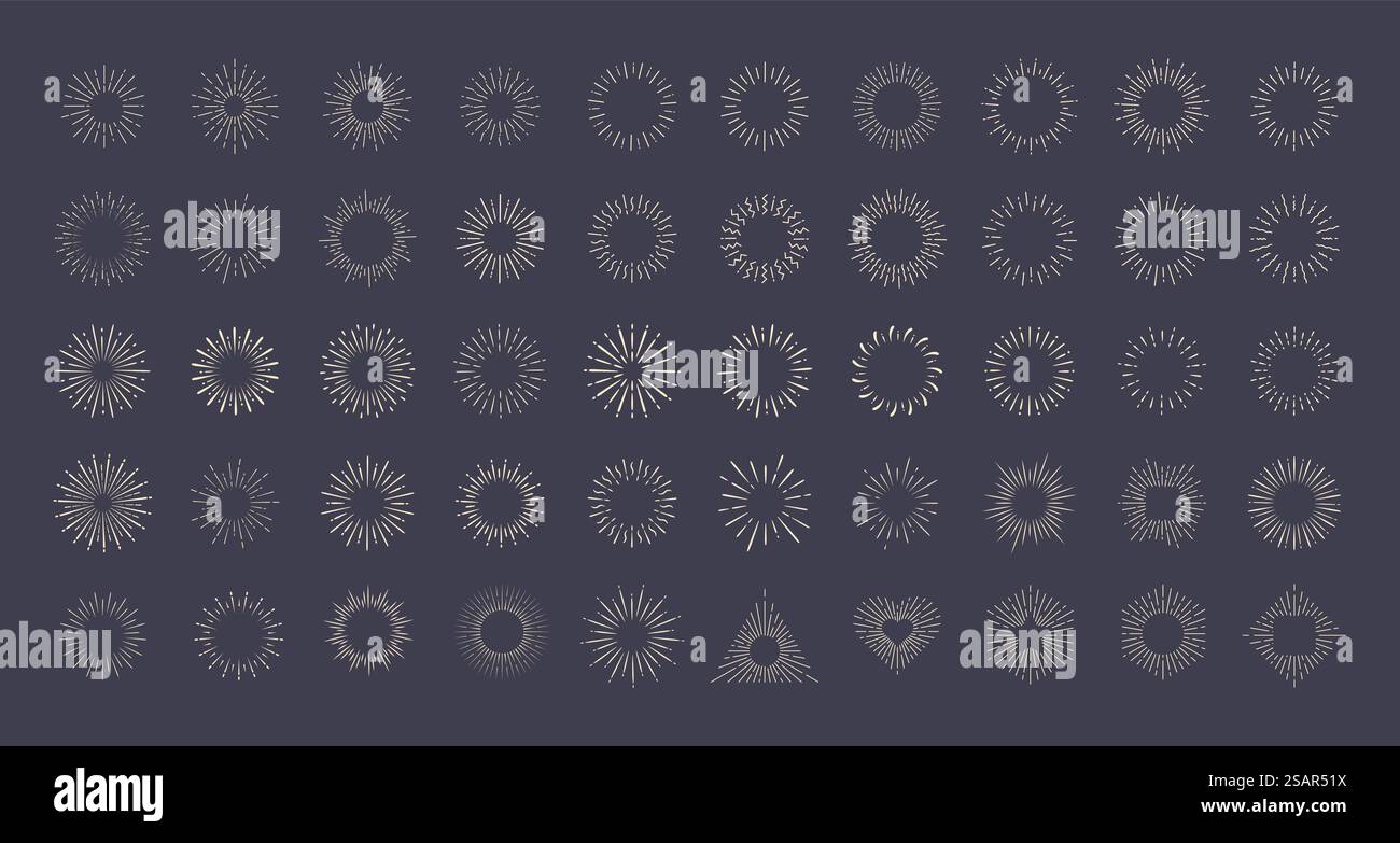 Vintage style sunburst simple lines of diffused light Stock Vector ...