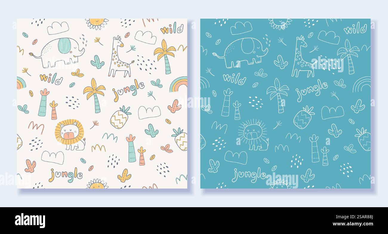 Seamless pattern hand drawn cartoon cute background Used for printing ...