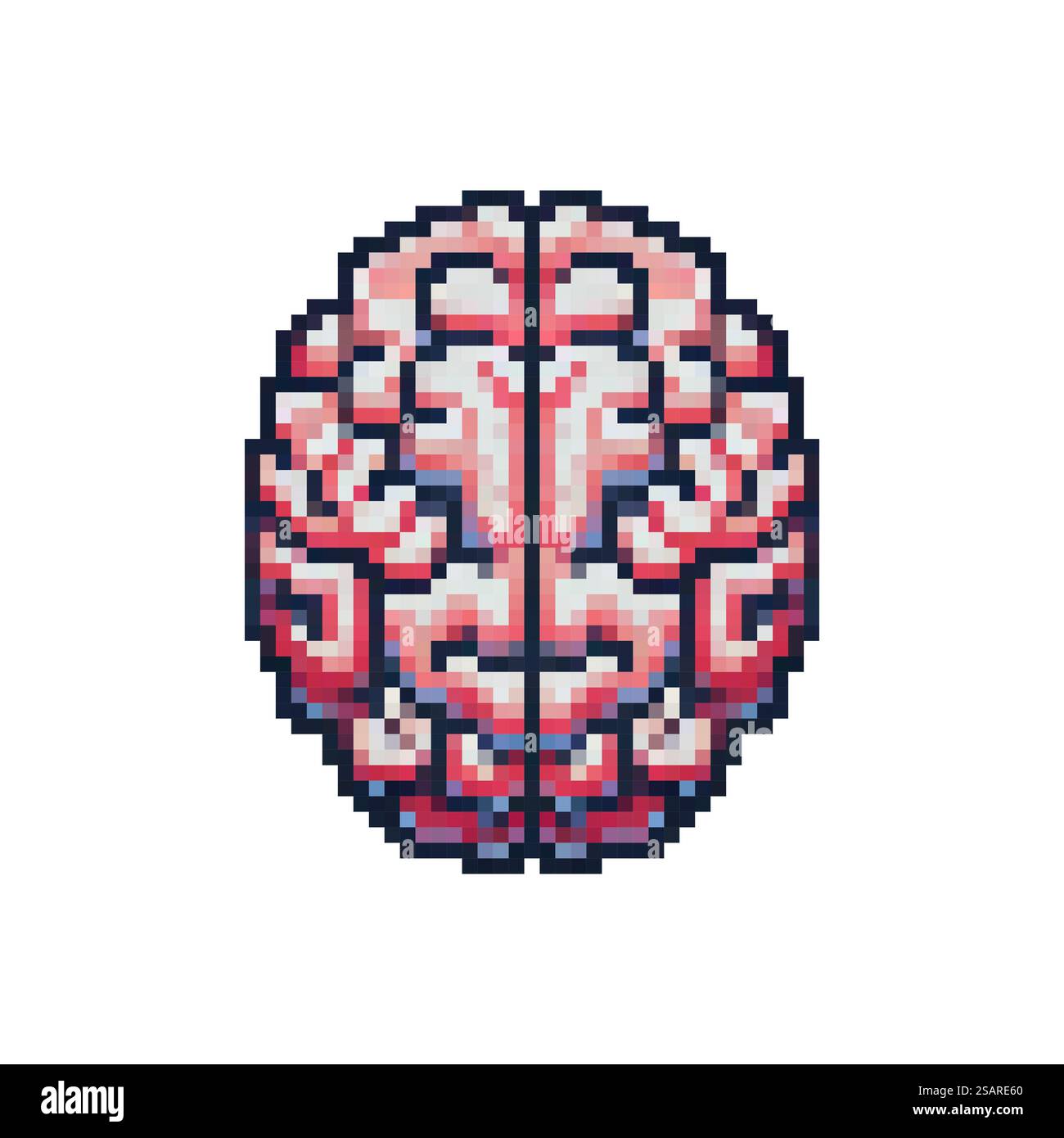 Human brain. Pixel art. Vector icon EPS10 Stock Vector Image & Art - Alamy