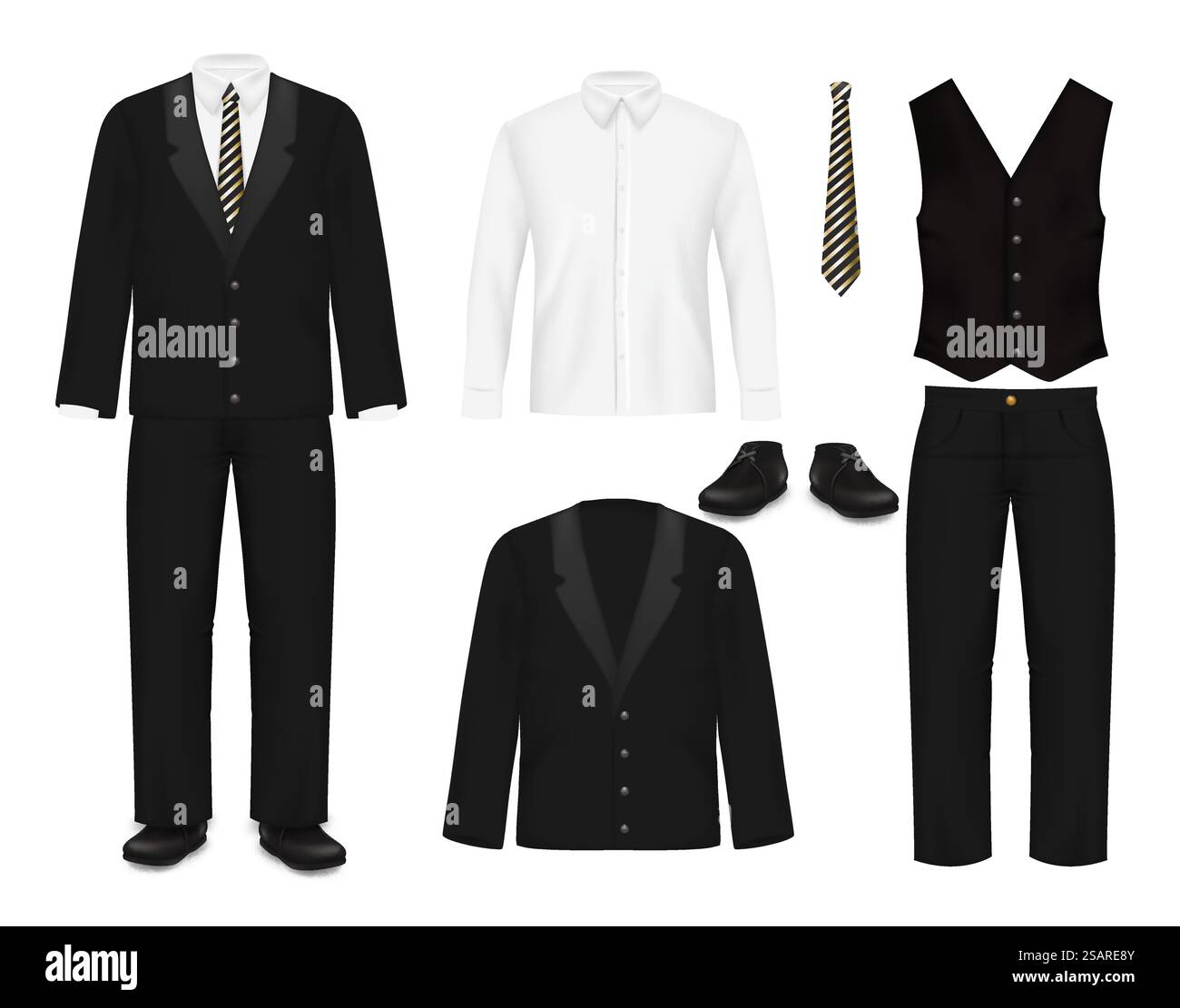 Elegant men suit, vector illustration isolated on white background ...