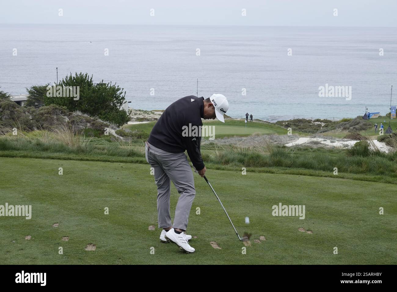 Pebble Beach, California, USA January 30th, 2025 Collin Morikawa hits
