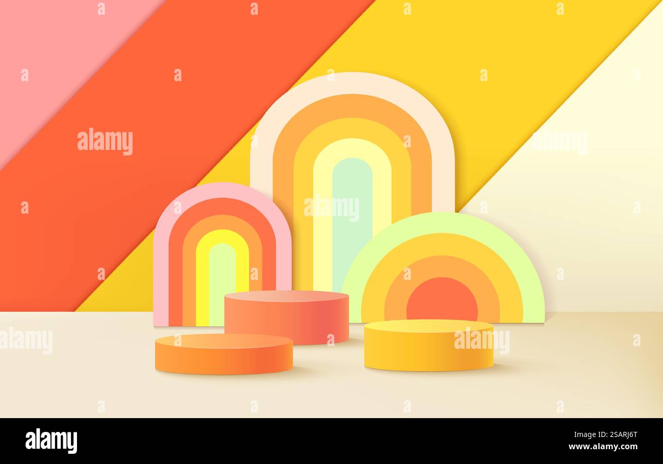 Minimal background mock up with podium for product display. 3d ...